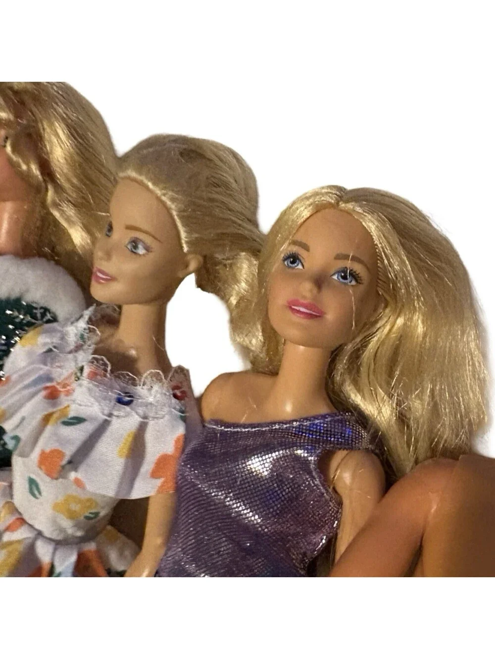 Lot of 9 Miscellaneous Barbies with Clothing